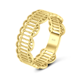 Gorgeous Gold Plated Silver Band NSR-2963-GP